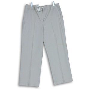 NWT ANN TAYLOR LOFT STRETCH FLAT FRONT‎ STRAIGHT LEG CHINO PANTS STONE KHAKI 8